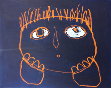 Peinture intitulée "Child watching" par Gabo Mendoza, Œuvre d'art originale, Huile