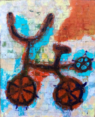 Pintura intitulada "Tricycle" por Gabo Mendoza, Obras de arte originais, Acrílico