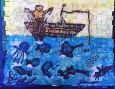 Malerei mit dem Titel "Fishermen series" von Gabo Mendoza, Original-Kunstwerk, Acryl