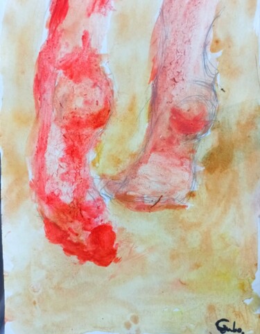 Painting titled "Devaneio" by Gabo., Original Artwork, Watercolor