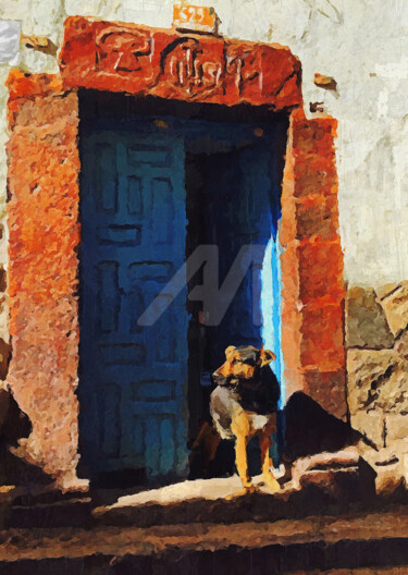 Olhar do Cachorro Printmaking titled "Olhar do Cachorro" by Gabo Gussen, Original Art, Digital Painting