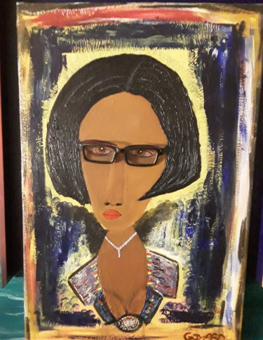 Peinture intitulée "Femme a lunette" par Goy'Art, Œuvre d'art originale, Acrylique