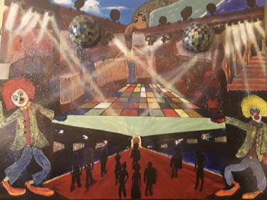 Painting titled "The night disco" by Goy'Art, Original Artwork, Acrylic