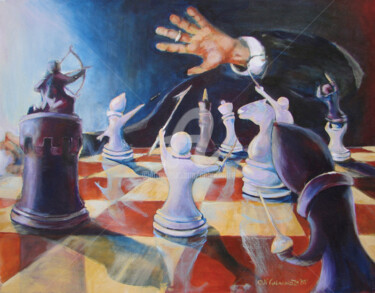 Printmaking titled ""Chess revolution"…" by Nicholas Gabrichidze, Original Artwork, Digital Print