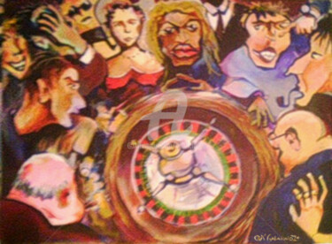 Malerei mit dem Titel "Casino" von Nicholas Gabrichidze, Original-Kunstwerk, Acryl