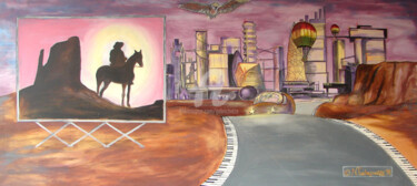 Painting titled "Untitled cowboy" by Nicholas Gabrichidze, Original Artwork, Acrylic