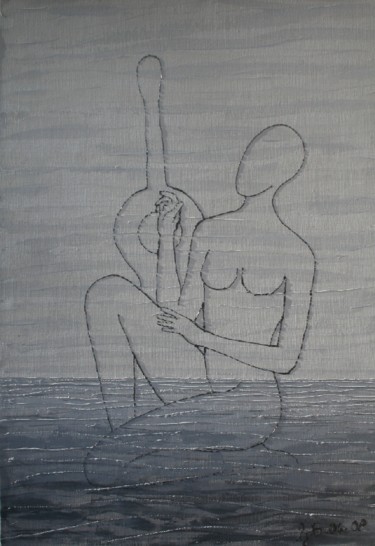 Peinture intitulée "Femmes III (Ecoute…" par Gabriel Baptiste, Œuvre d'art originale, Huile