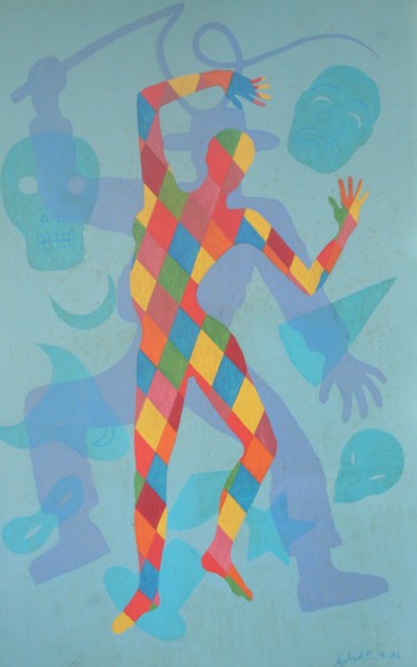 Peinture intitulée "Carnaval Florilège" par Gabriel Baptiste, Œuvre d'art originale, Huile