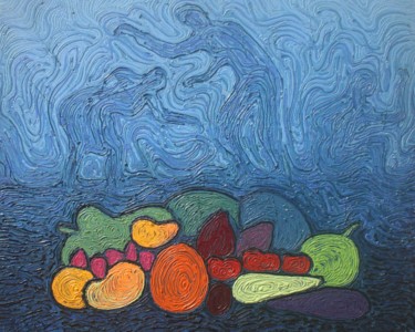 Painting titled "Nature morte aux fr…" by Gabriel Baptiste, Original Artwork, Oil