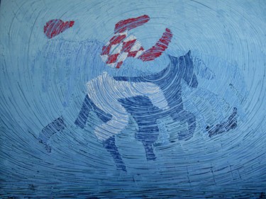 "JOCKEYS 1" başlıklı Tablo Gabriel Baptiste tarafından, Orijinal sanat, Petrol