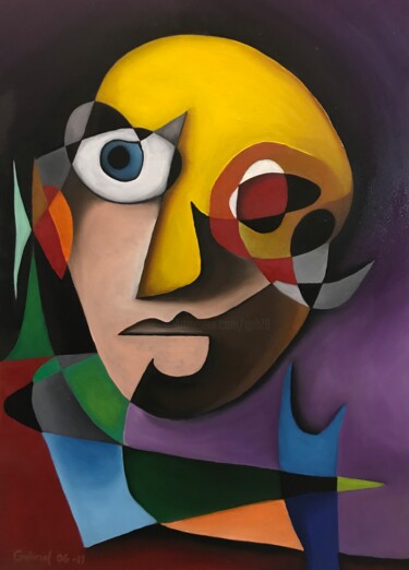 Painting titled "Desconstrução facial" by Gabriel Beguiristain, Original Artwork, Oil