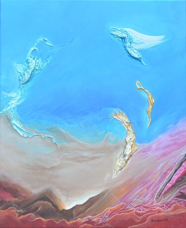 Painting titled "Le rêve d'Icare pei…" by Gabriel Bocquaire, Original Artwork, Acrylic Mounted on Wood Stretcher frame