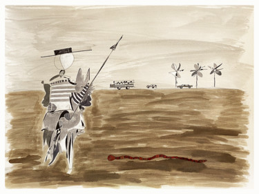 Tekening getiteld "vaquero moderne" door Tomé, Origineel Kunstwerk, Inkt