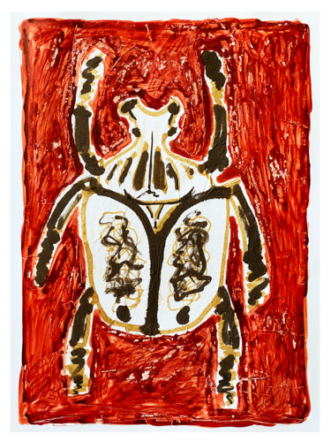 Tekening getiteld "scarabée" door Tomé, Origineel Kunstwerk, Inkt
