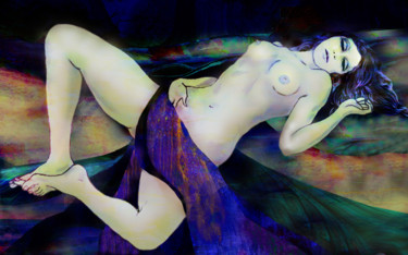 Arte digitale intitolato "La sieste" da Gabriel Cotelle, Opera d'arte originale, Pittura digitale