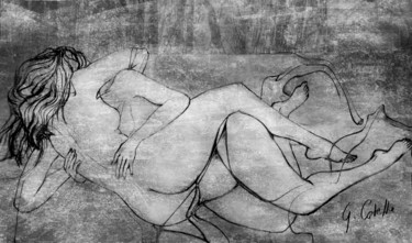 Drawing titled "couple-16" by Gabriel Cotelle, Original Artwork, Pencil