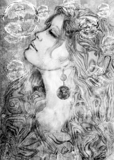 Dessin intitulée "La tête dans les ét…" par Gabriel Cotelle, Œuvre d'art originale, Crayon
