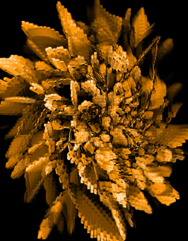 数字艺术 标题为“Golden flower” 由Gabriel Cotelle, 原创艺术品, 2D数字工作