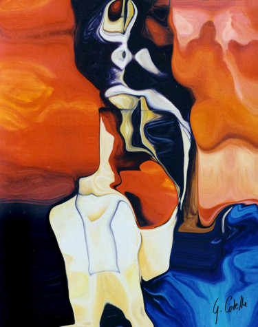 Картина под названием "Fiction-09" - Gabriel Cotelle, Подлинное произведение искусства, Масло