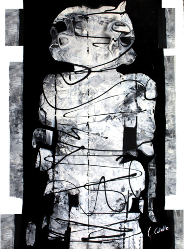 Рисунок под названием "Totem" - Gabriel Cotelle, Подлинное произведение искусства, Чернила