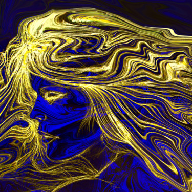 Arts numériques intitulée "Cheveux d'or" par Gabriel Cotelle, Œuvre d'art originale, Travail numérique 2D