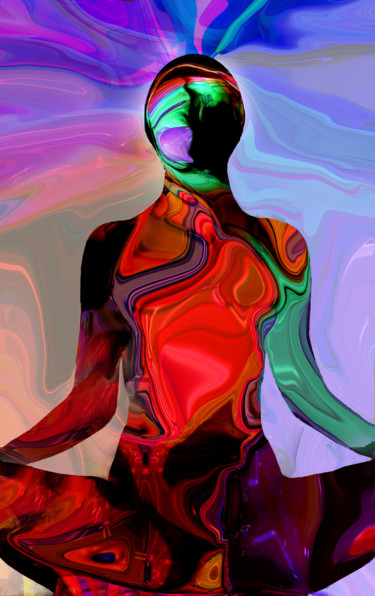Цифровое искусство под названием "Méditation" - Gabriel Cotelle, Подлинное произведение искусства, 2D Цифровая Работа