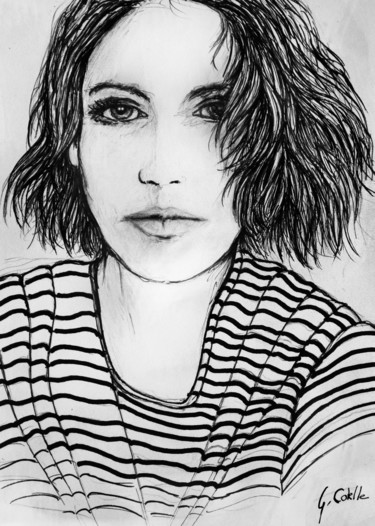 Ou cheveux courts ? Drawing titled "Ou cheveux courts ?" by Gabriel Cotelle, Original Art, Ink