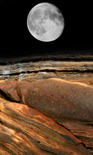Фотография под названием "La lune vue de là-b…" - Gabriel Cotelle, Подлинное произведение искусства, Манипулированная фотогр…