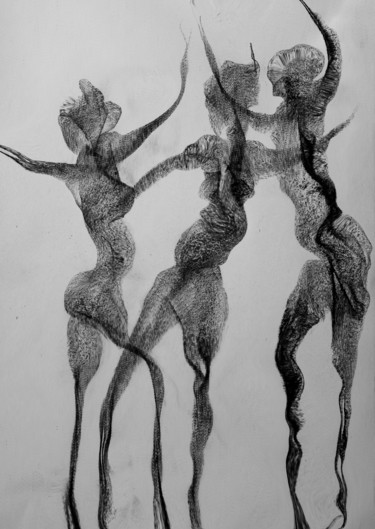 Drawing titled "La danse des revena…" by Gabriel Cotelle, Original Artwork, Graphite