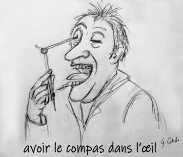 Drawing titled "french idiom 7" by Gabriel Cotelle, Original Artwork, Pencil