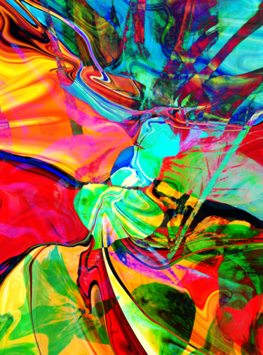 Digitale Kunst getiteld "confiné mais coloré…" door Gabriel Cotelle, Origineel Kunstwerk, Digitaal Schilderwerk