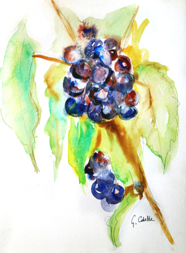 Drawing titled "Petite peinture de…" by Gabriel Cotelle, Original Artwork, Watercolor