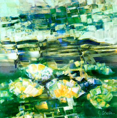 Schilderij getiteld "Aquatique (1)" door Gabriel Cotelle, Origineel Kunstwerk, Olie