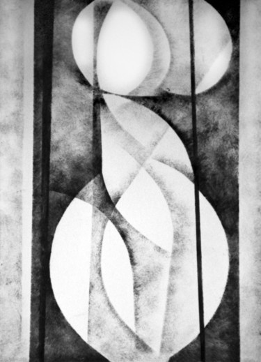 Desenho intitulada "les amants du clair…" por Gabriel Cotelle, Obras de arte originais, Estêncil