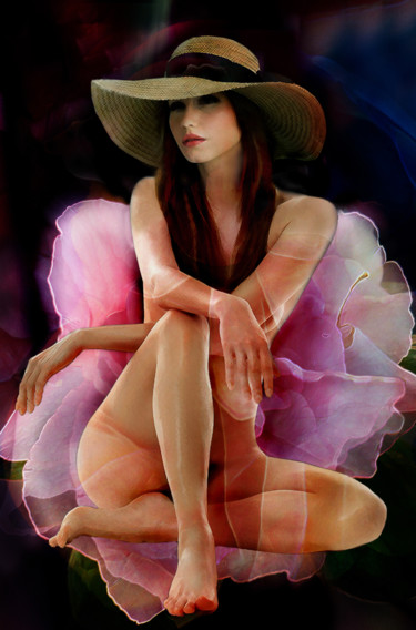 Arts numériques intitulée "Les filles à chapea…" par Gabriel Cotelle, Œuvre d'art originale, Photo montage