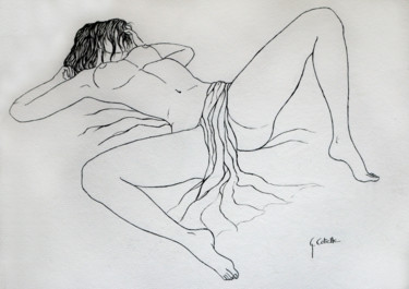 Le chant du monde (version pudique) Dessin intitulée "Le chant du monde (…" par Gabriel Cotelle, Œuvre d'art originale, Encre