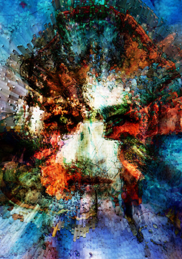 Digitale Kunst mit dem Titel "Le visage énigmatiq…" von Gabriel Cotelle, Original-Kunstwerk, 2D digitale Arbeit