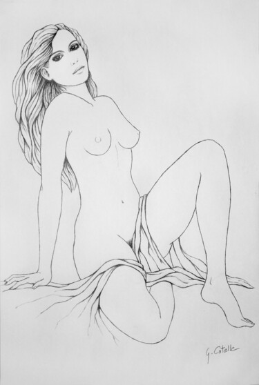 Dessin intitulée "La douceur d'un reg…" par Gabriel Cotelle, Œuvre d'art originale, Crayon Monté sur Carton