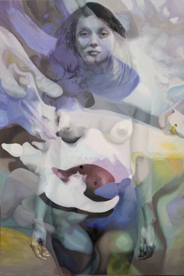 Schilderij getiteld "Mystery Girl" door Gabriel Cristian Matei, Origineel Kunstwerk, Olie