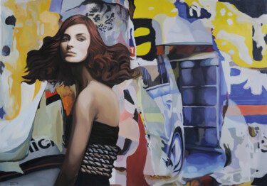 Malarstwo zatytułowany „She’s in fashion -…” autorstwa Gabriel Cristian Matei, Oryginalna praca, Olej