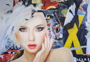 Painting titled "She’s in fashion –…" by Gabriel Cristian Matei, Original Artwork, Oil