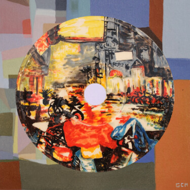 Painting titled "Urban sounds - nigh…" by Gabriel Cristian Matei, Original Artwork, Ceramics