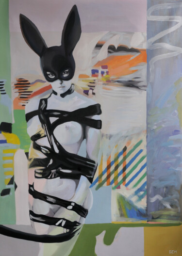 Pittura intitolato "Follow the rabbit" da Gabriel Cristian Matei, Opera d'arte originale, Olio