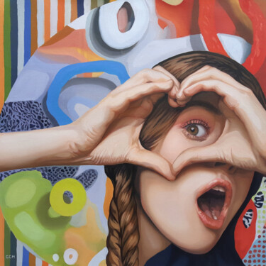 Картина под названием "Love is the answer" - Gabriel Cristian Matei, Подлинное произведение искусства, Масло