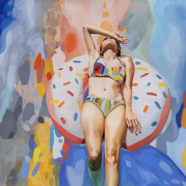 Картина под названием "A bright day at the…" - Gabriel Cristian Matei, Подлинное произведение искусства, Масло