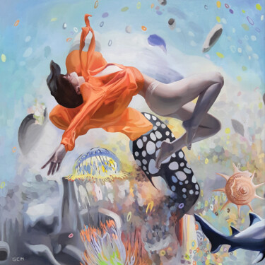 Peinture intitulée "Water world" par Gabriel Cristian Matei, Œuvre d'art originale, Huile