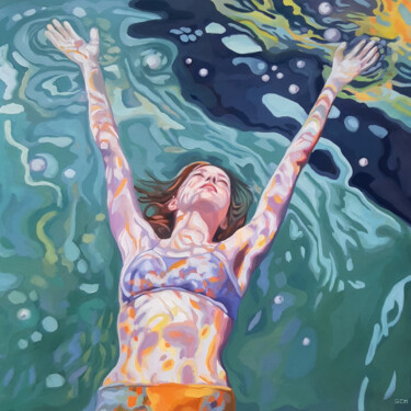 Картина под названием "The magical sun" - Gabriel Cristian Matei, Подлинное произведение искусства, Масло