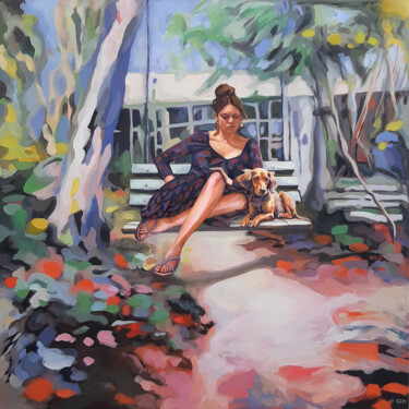 Painting titled "Summer swing" by Gabriel Cristian Matei, Original Artwork, Oil