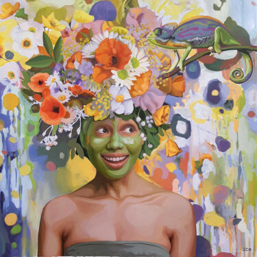 Картина под названием "Summer camouflage" - Gabriel Cristian Matei, Подлинное произведение искусства, Масло
