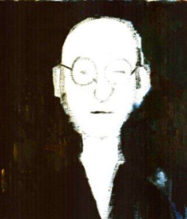 Painting titled "Ein Mann mit Brille" by Gabriel Koch, Original Artwork, Oil